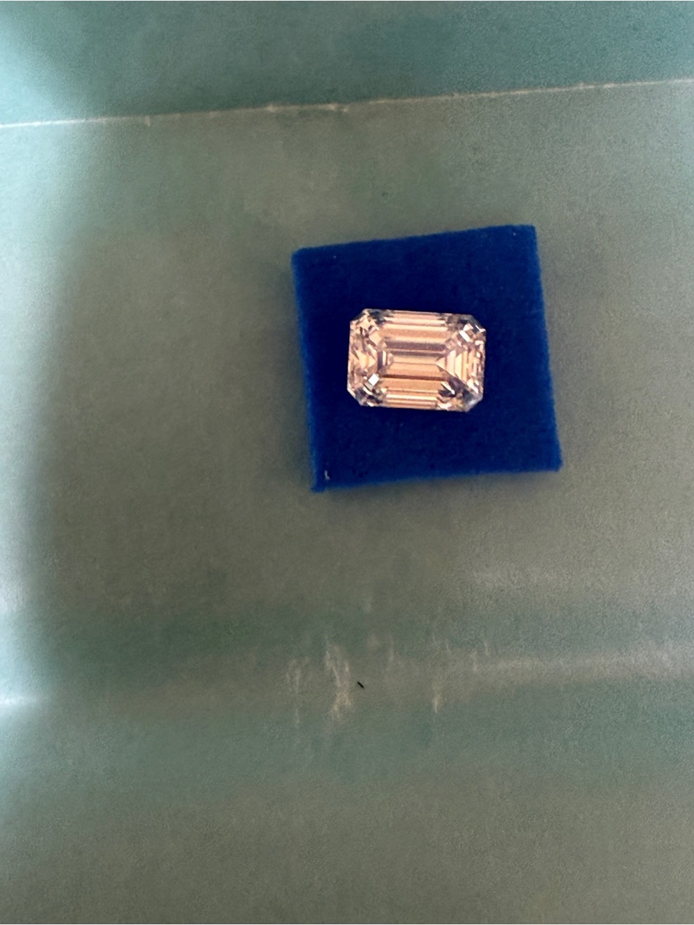 Emerald-Cut Clear Diamond Ring Centerpiece - Women Jewelry